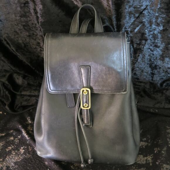 Coach Black Vintage Y2K Drawstring Leather C3W-9858 Daypack Legacy Top Handle - Picture 2 of 16